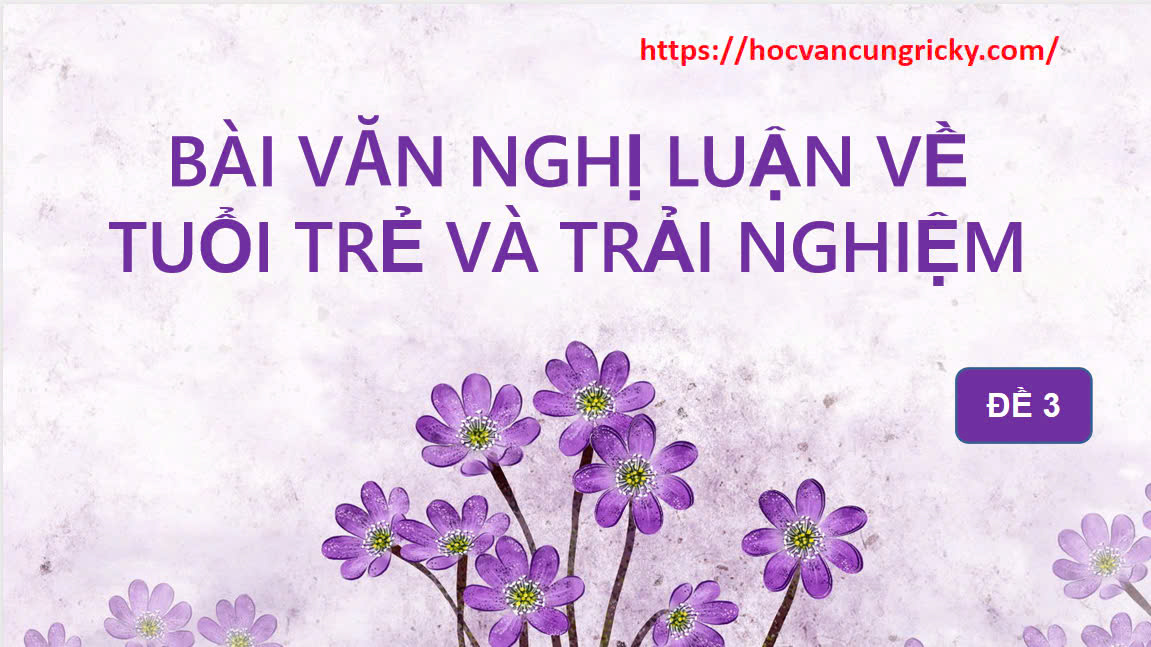 Banner cho bài viết:BÀI VĂN NGHỊ LUẬN VỀ TUỔI TRẺ VÀ TRẢI NGHIỆM (Ngữ văn 12 chương trình mới)