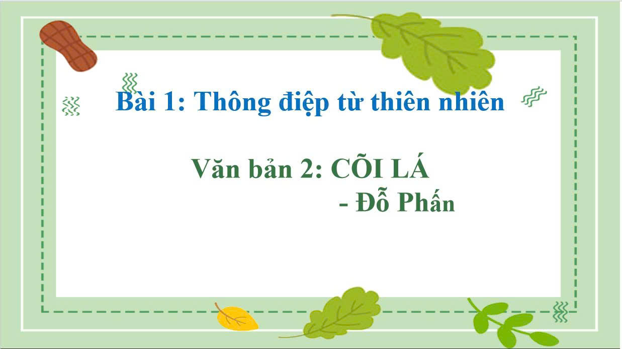 Banner cho bài viết:Bài Giảng Bài 1 -  Cõi Lá - Ngữ văn 11 chân trời sáng tạo