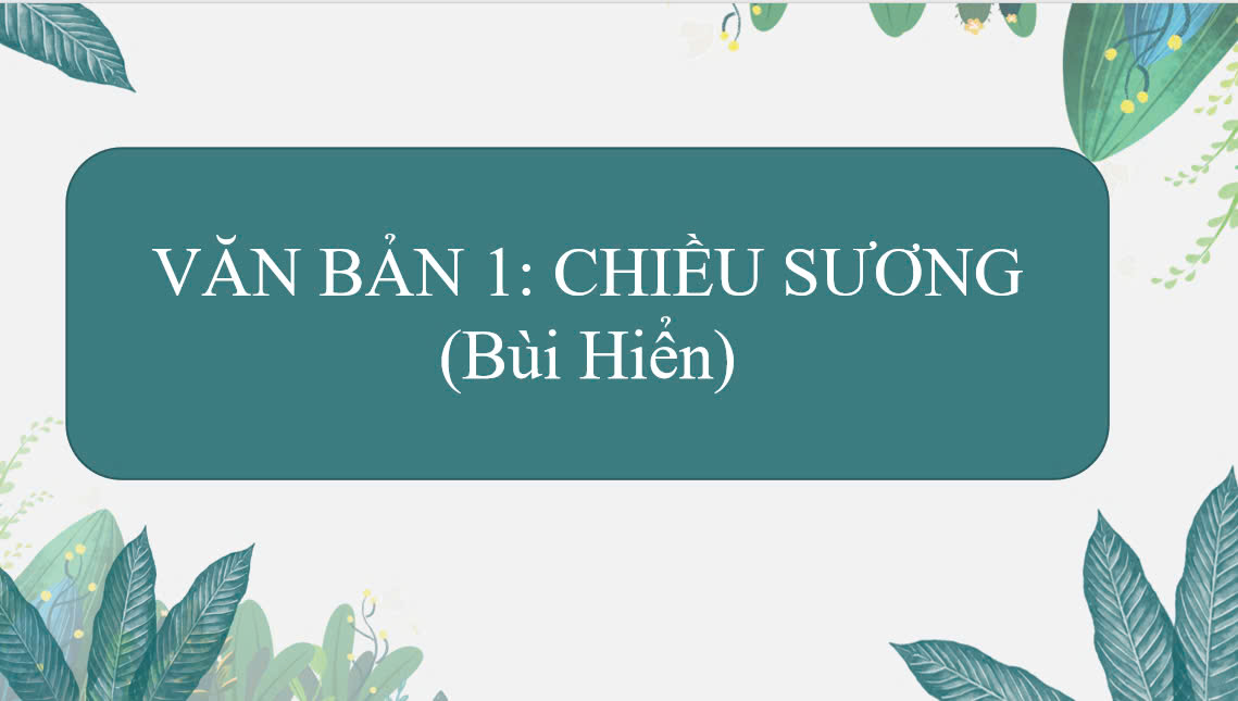 Banner cho bài viết:BÀI GIẢNG CHIỀU SƯƠNG CỦA BÙI HIỂN