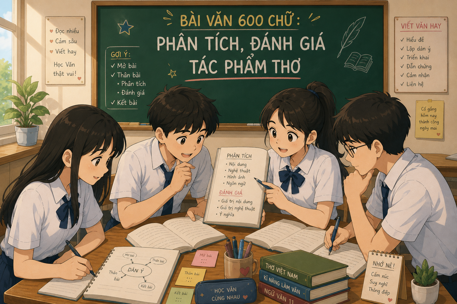 Hướng dẫn viết bài văn phân tích, đánh giá tác phẩm thơ